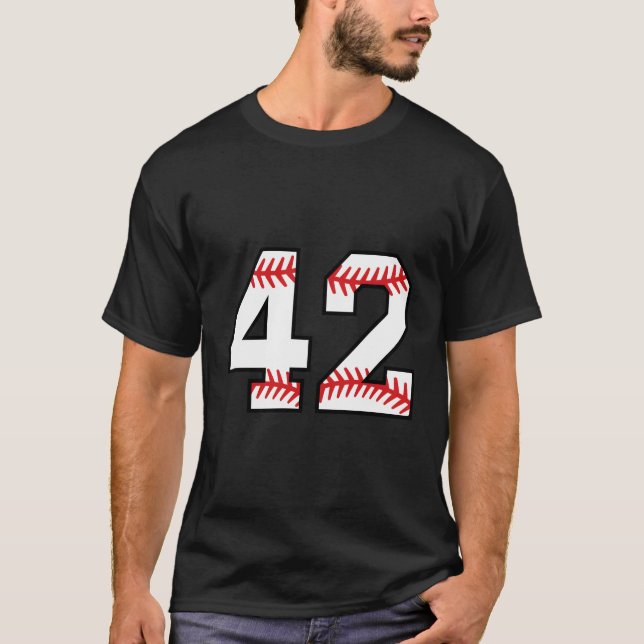 Number 42 Forty Two Baseball Lucky Favorite Jersey T-Shirt (Front)