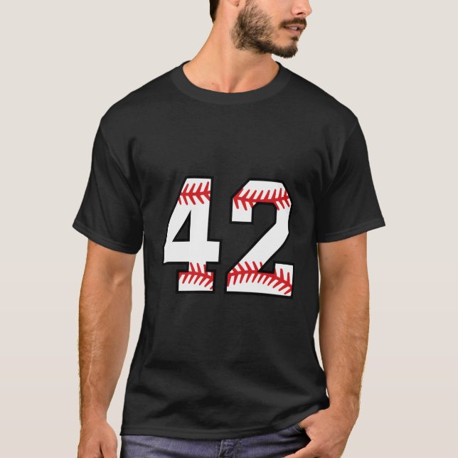 Number 42 Forty Two Baseball Lucky Favorite Jersey T-Shirt (Front)