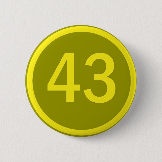 number, 43, in a circle button (Front)
