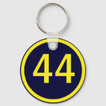 number, 44, in a circle keychain