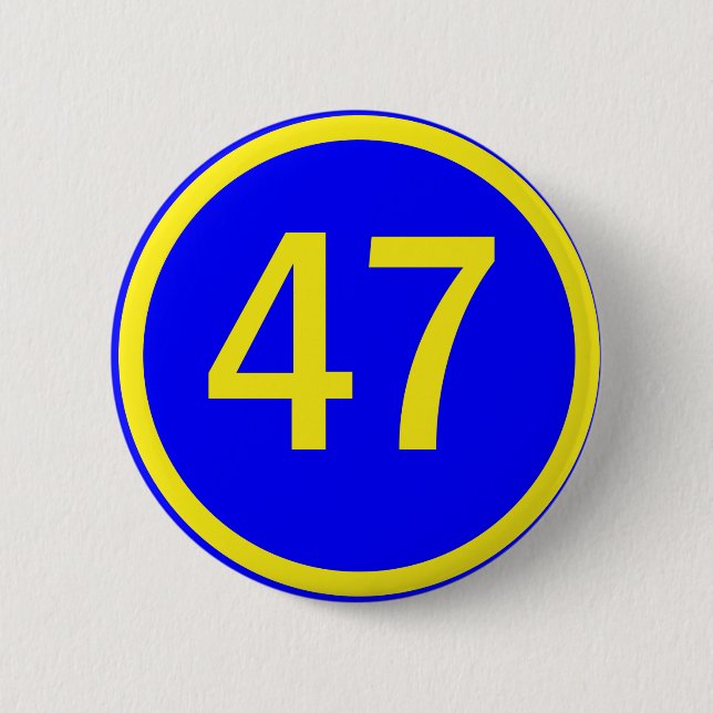 number, 47, in a circle pinback button (Front)