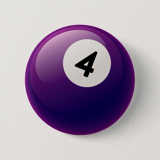 NUMBER 4 BILLIARDS BALL BUTTON (Front)