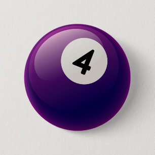 NUMBER 4 BILLIARDS BALL BUTTON