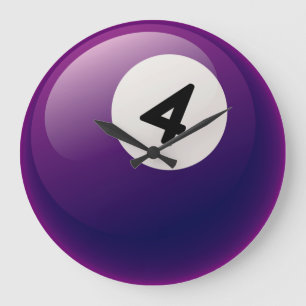 Number 4 Billiards Ball Clock