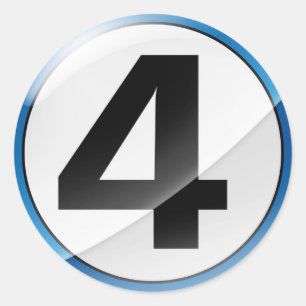 Number 4 blue sticker