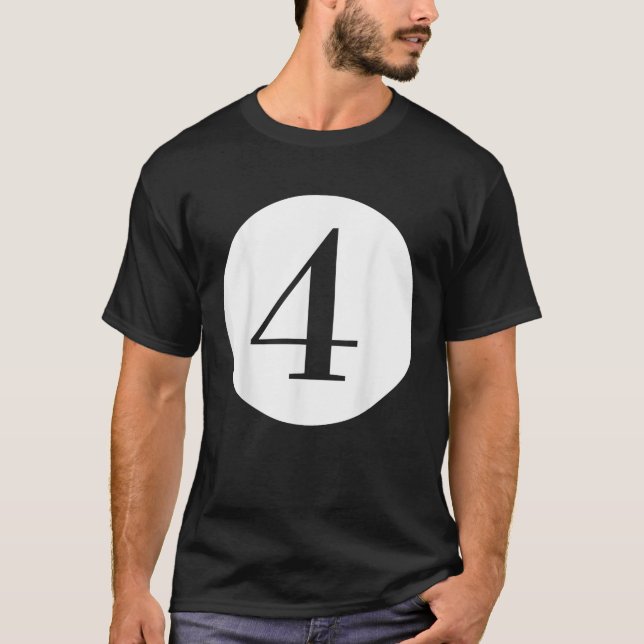 Number 4  for Adults Kids Family Number  T-Shirt (Front)