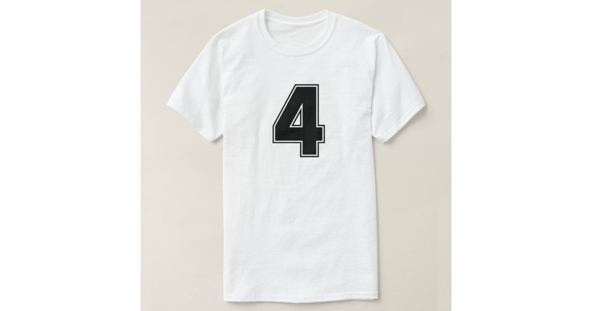 Number 4 frontside print T-Shirt | Zazzle