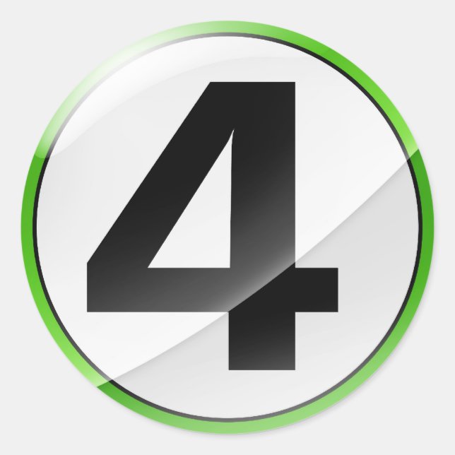 Number 4 green sticker (Front)