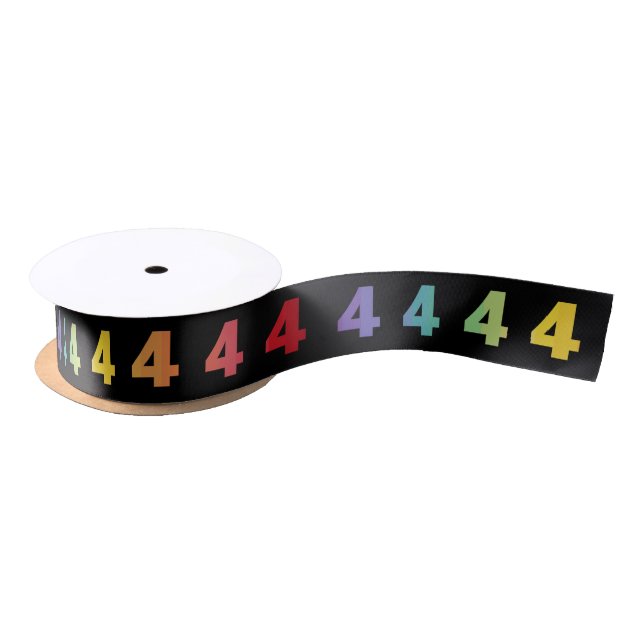 Number 4 Rainbow Colors Ribbon (Spool)