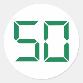 Number – 50 classic round sticker