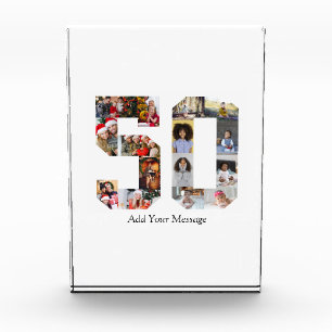 Number 50 Photo Collage Acrylic Award