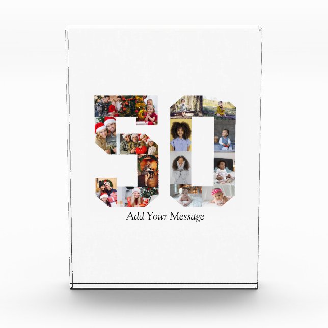 Number 50 Photo Collage Acrylic Award (Front)