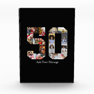 Number 50 Photo Collage Acrylic Award
