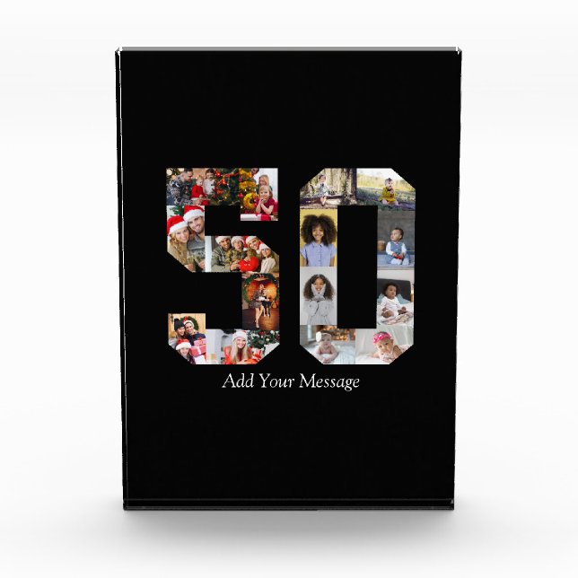 Number 50 Photo Collage Acrylic Award (Front)