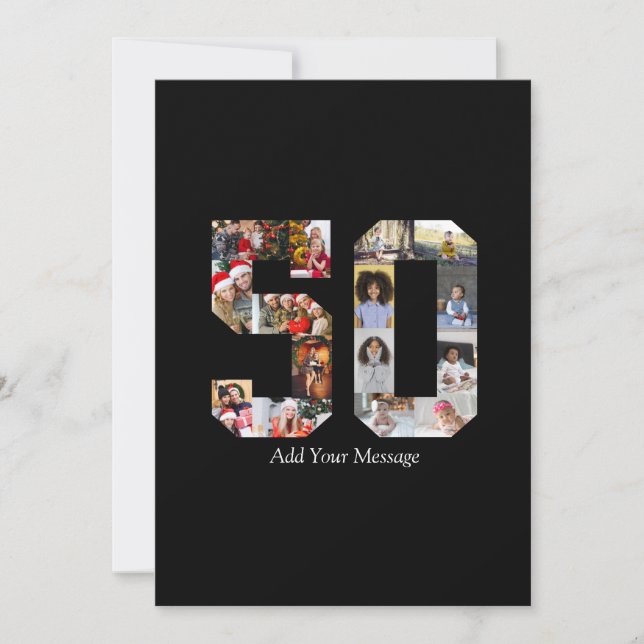 Number 50 Photo Collage Announcement (Front)