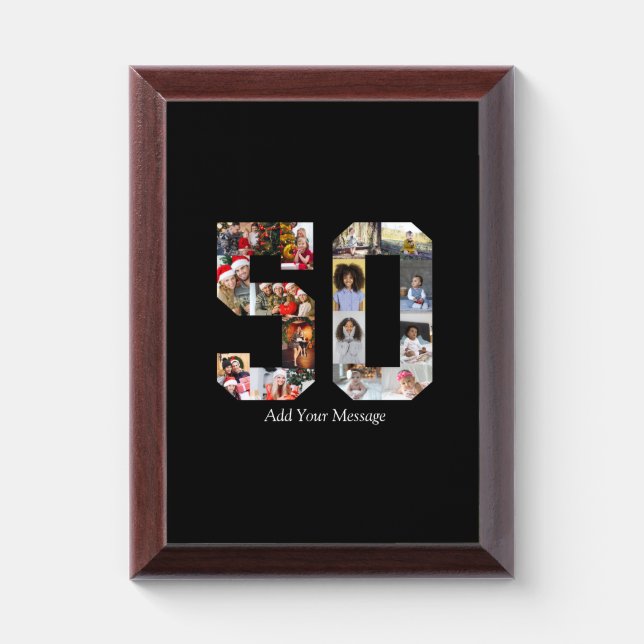 Number 50 Photo Collage Award Plaque (Vertical)