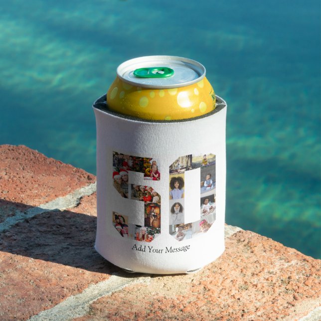 Number 50 Photo Collage Can Cooler (In Situ Pool)