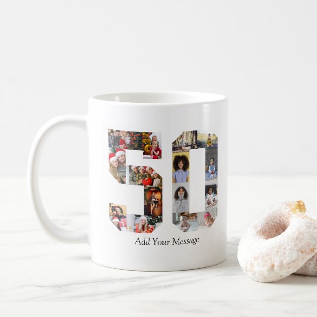 Number 50 Photo Collage Coffee Mug (With Donut)