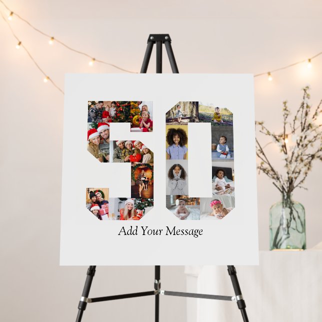 Number 50 Photo Collage Foam Board (In Situ (Stand))