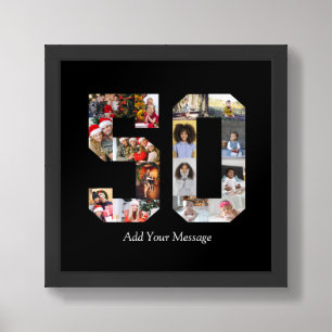 Number 50 Photo Collage Framed Art