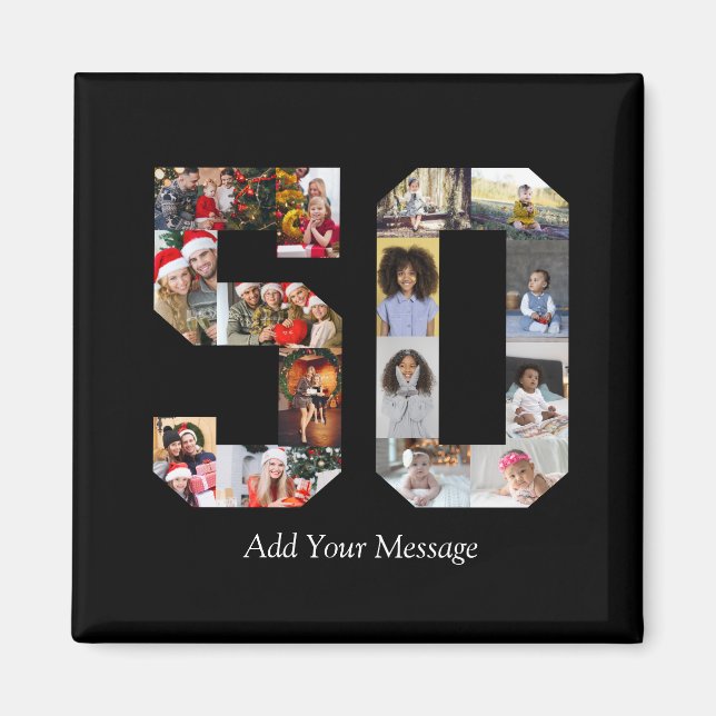 Number 50 Photo Collage Magnet (Front)