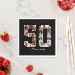 Number 50 Photo Collage Napkins