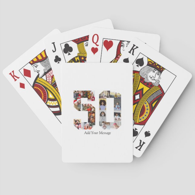 Number 50 Photo Collage Poker Cards (Back)