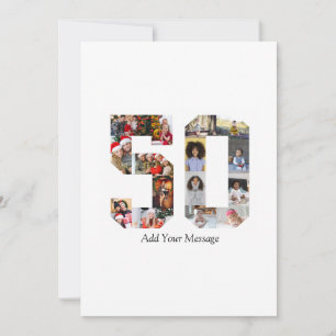 Number 50 Photo Collage Thank You Card