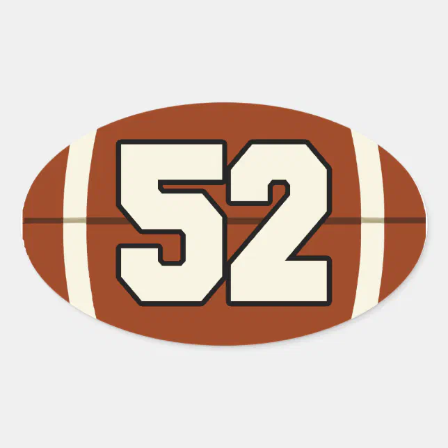 Number 52 Football Sticker | Zazzle