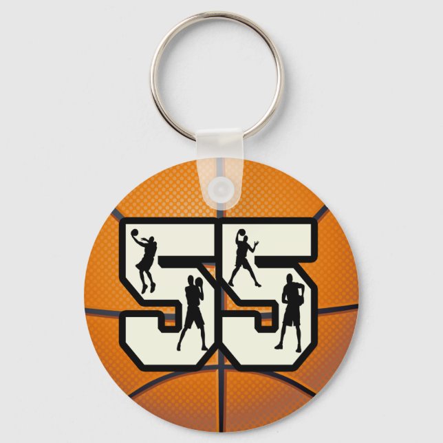 Number 55 Basketball Keychain (Front)