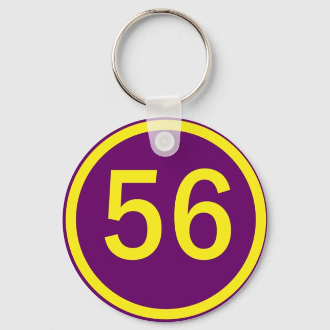 Number, 56, in a circle keychain (Front)