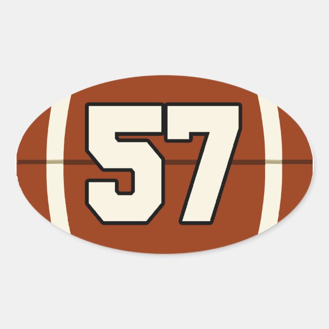 Number 57 Football Sticker (Front)