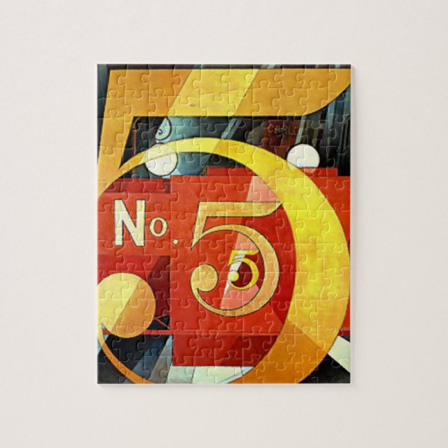 Number 5 Abstract Fire Engine Jigsaw Puzzle (Vertical)