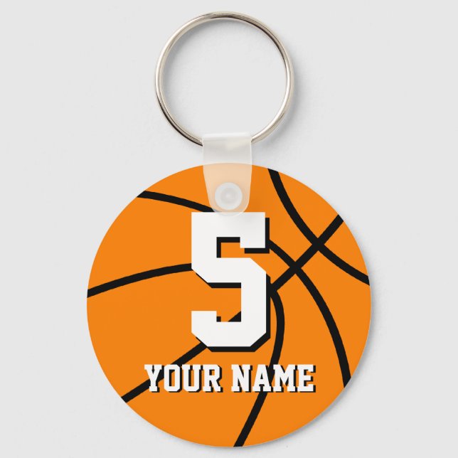 Number 5 basketball keychains | Customizable (Front)