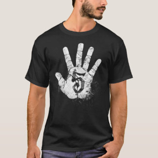 Number 5 Hi Five Hand Sign Hello Greeting Play Gam T-Shirt