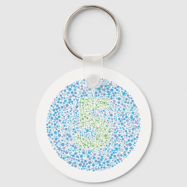 Number 5 Ishihara Test Circle Keychain (Front)