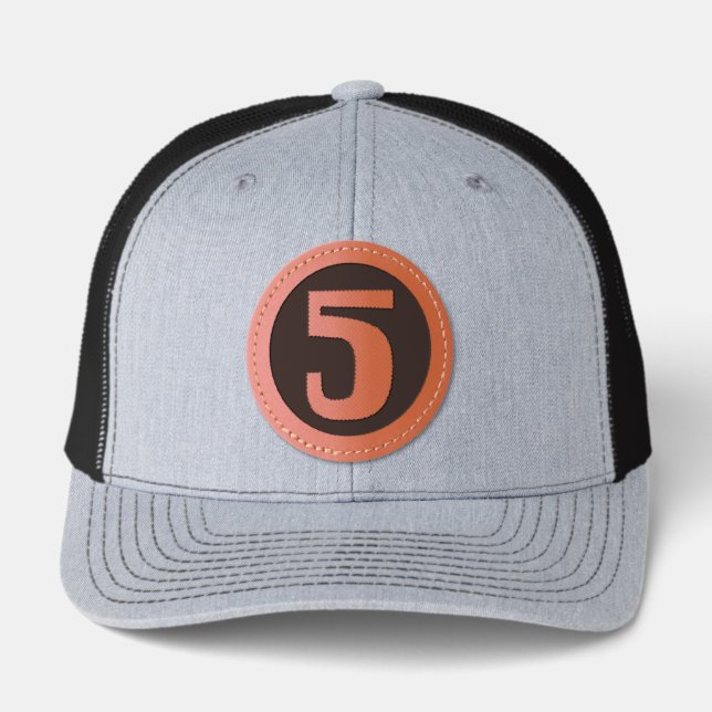 Number 5 leather patch hat (Front)