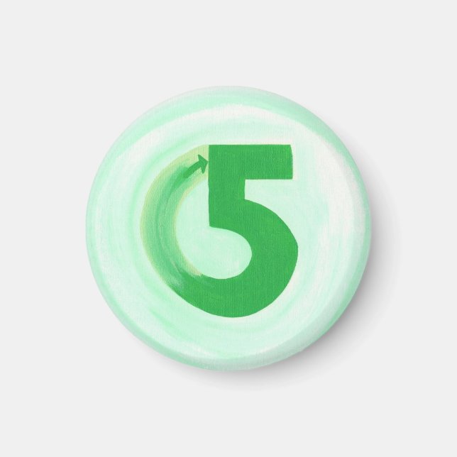Number 5 magnet with green (Front)