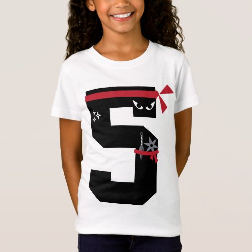 Number 5 Ninja 5 Year Old Fun 5th Birthday Gifts T_Shirt