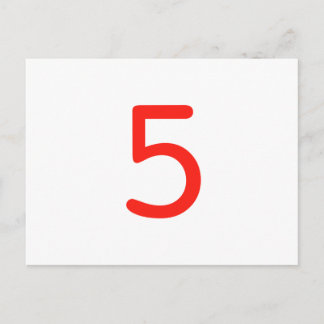 Number 5 postcard