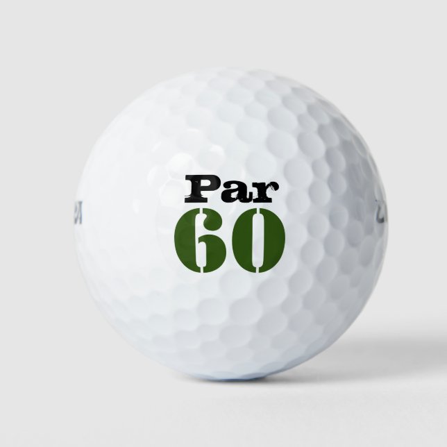 Number 60 par golf course for 60th birthday golfer balls (Front)