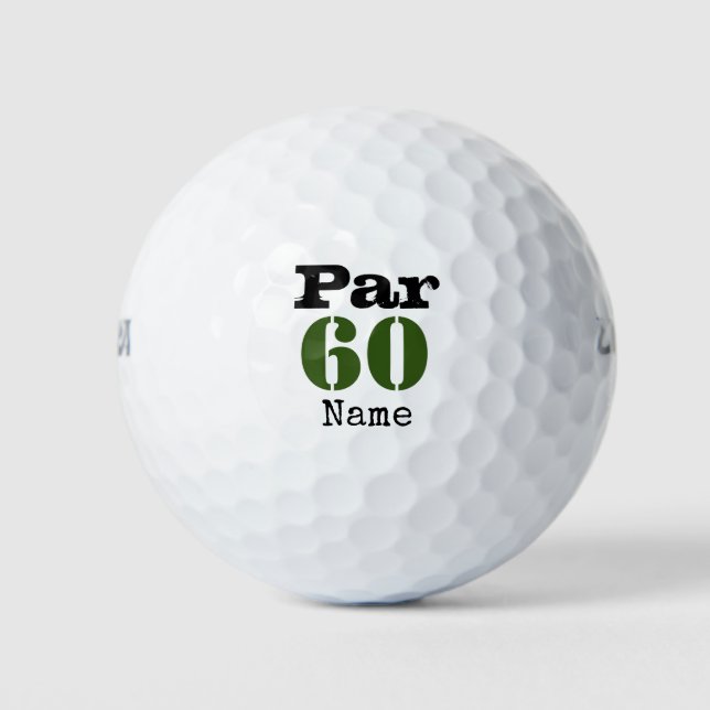 Number 60 par golf course for 60th birthday golfer balls (Front)