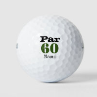 Number 60 par golf course for 60th birthday golfer golf balls