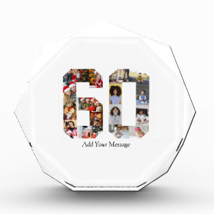 Number 60 Photo Collage Acrylic Award