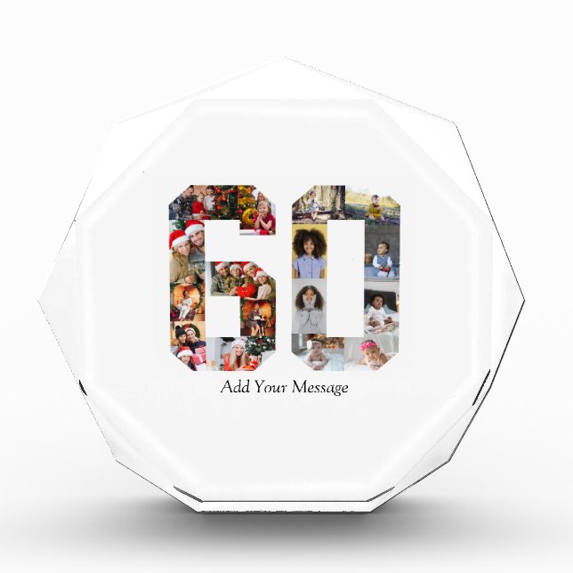 Number 60 Photo Collage Acrylic Award (Front)