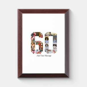 Number 60 Photo Collage Award Plaque