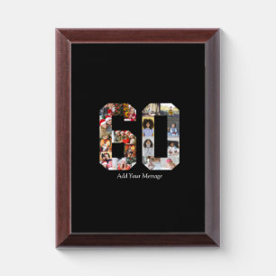 Number 60 Photo Collage Award Plaque