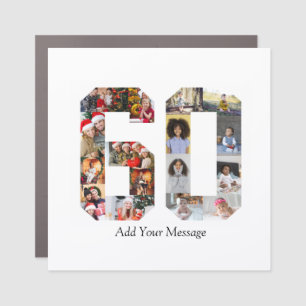 Number 60 Photo Collage Car Magnet