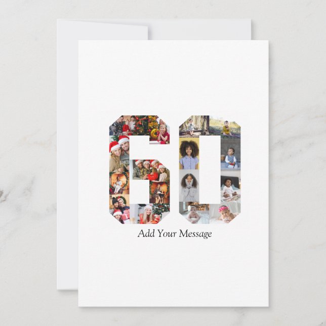 Number 60 Photo Collage Card (Front)
