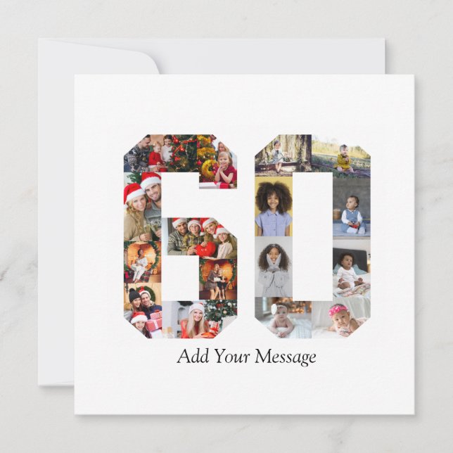 Number 60 Photo Collage Card (Front)
